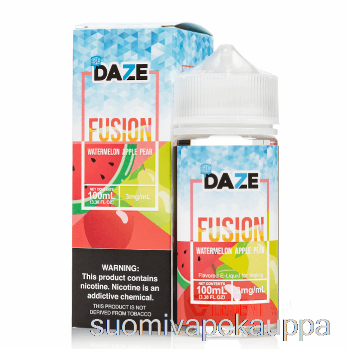 Vape Nesteet Jäävesimeloni Omenapäärynä - 7 Daze Fuusio - 100ml 0mg